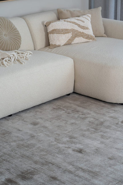 Moderne vloerkleden - Vloerkleed Felva viscose silk taupe - Interieur05 - Vloerkledenloods