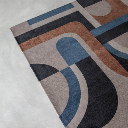 Moderne vloerkleden - Vloerkleed Module Camel Blue 9196 - Louis De Poortere - Vloerkledenloods