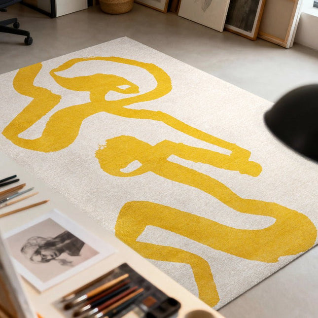 Moderne vloerkleden - Vloerkleed Ribbon Pure Yellow 2084 - Louis De Poortere - Vloerkledenloods