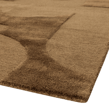 Moderne vloerkleden - Woood vloerkleed Livo Viscose/Wol Bruin 170x240cm - Vloerkledenloods