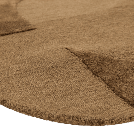 Moderne vloerkleden - Woood vloerkleed Livo Viscose/Wol Bruin 170x240cm - Vloerkledenloods