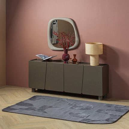 Moderne vloerkleden - Woood vloerkleed Livo Viscose/Wol Grijs 170x240cm - Vloerkledenloods