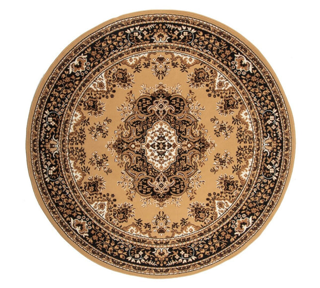 Vintage Vloerkleed Bruin Rond - Perzisch - Retro - Nain