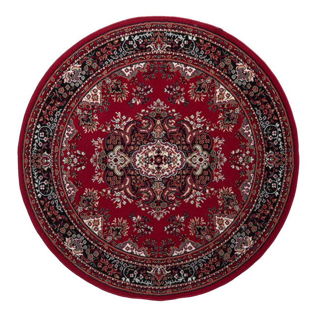 Rond Vintage vloerkleed Nain Perzisch Rood