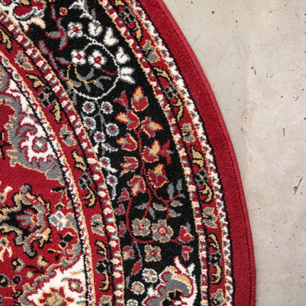 Rond Vintage vloerkleed Nain Perzisch Rood
