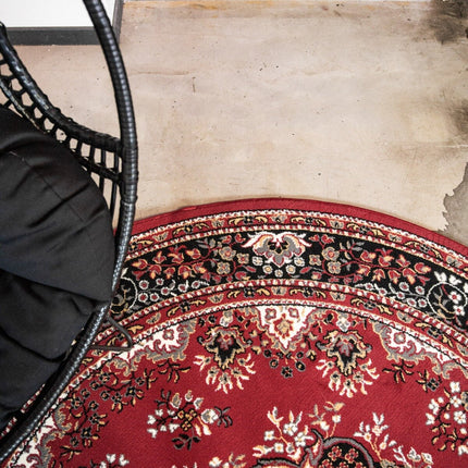 Rond Vintage vloerkleed Nain Perzisch Rood