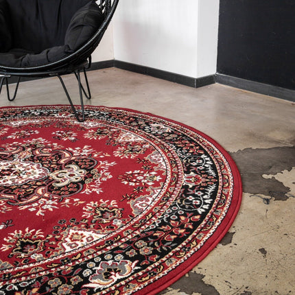 Rond Vintage vloerkleed Nain Perzisch Rood