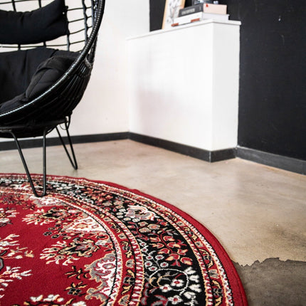 Rond Vintage vloerkleed Nain Perzisch Rood