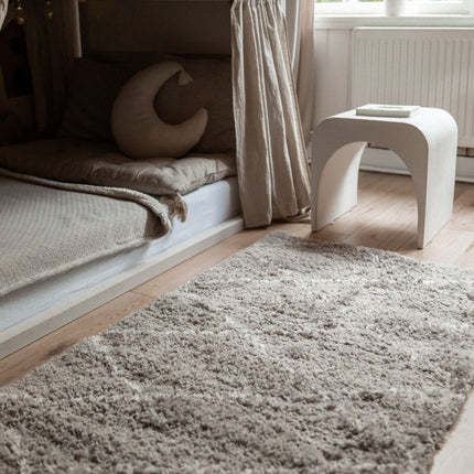 berber vloerkleed hoogpolig grijs/beige/zand/cream - scandinavisch - nea