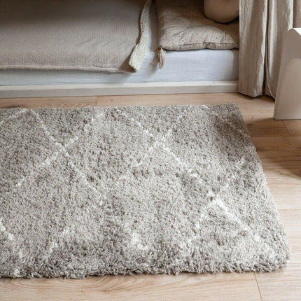 berber vloerkleed hoogpolig grijs/beige/zand/cream - scandinavisch - nea