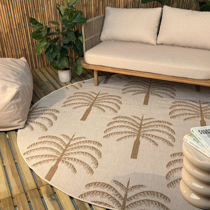 Rond buitenkleed Oase jute - Interieur05