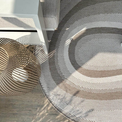 Organisch gevormd buitenkleed Loop Stone Linnen - Vloerkledenloods