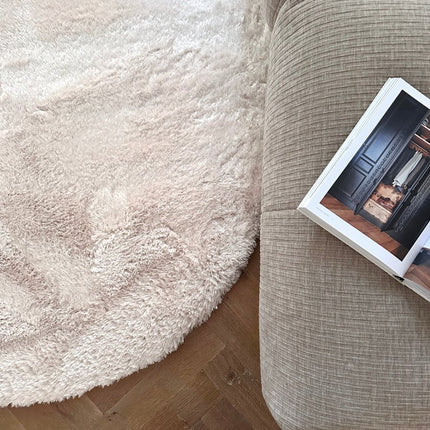 Organisch hoogpolig vloerkleed Odelia beige/wit - Interieur05 - Vloerkledenloods