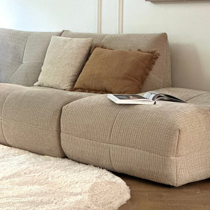 Organisch hoogpolig vloerkleed Odelia beige/wit - Interieur05 - Vloerkledenloods