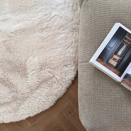 Organisch hoogpolig vloerkleed Odelia beige/wit - Interieur05 - Vloerkledenloods