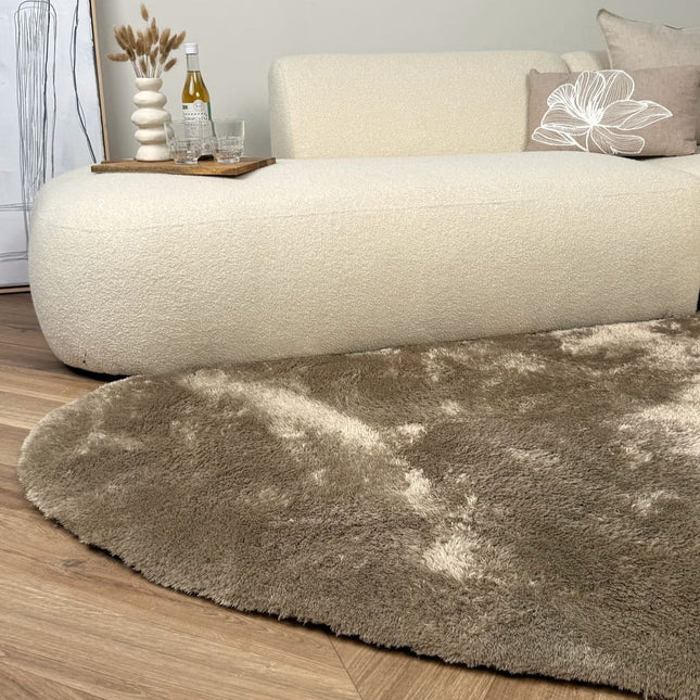 Organisch hoogpolig vloerkleed Odelia bruin/taupe - Interieur05 - Vloerkledenloods