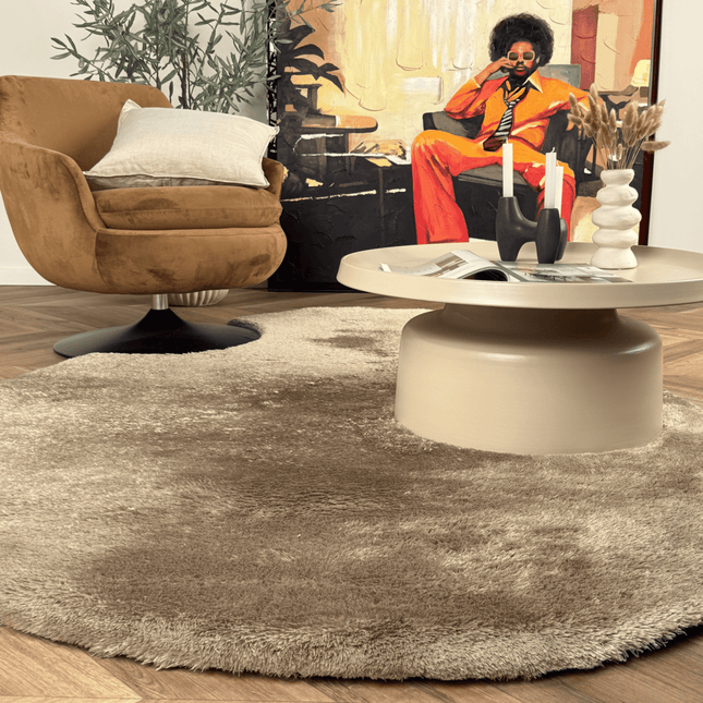 Organisch hoogpolig vloerkleed Odelia bruin/taupe - Interieur05 - Vloerkledenloods