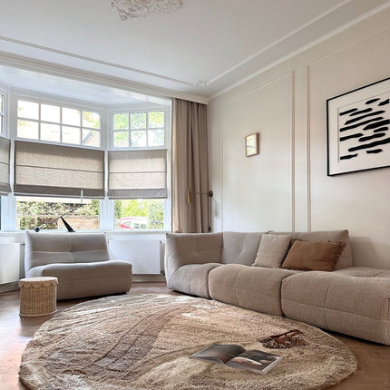 Organisch hoogpolig vloerkleed Odelia bruin/taupe - Interieur05 - Vloerkledenloods