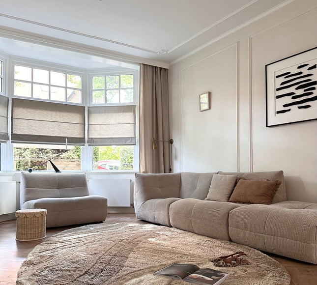 Organisch hoogpolig vloerkleed Odelia bruin/taupe - Interieur05 - Vloerkledenloods