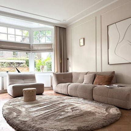 Organisch hoogpolig vloerkleed Odelia stone - Interieur05 - Vloerkledenloods