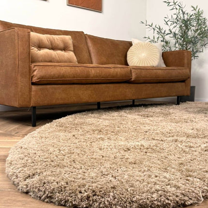 Organisch hoogpolig vloerkleed Pilo taupe polyester Interieur05 - Vloerkledenloods