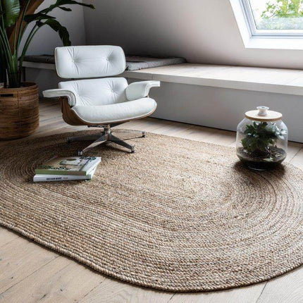 Ovaal vloerkleed Jute Naturel - Vloerkledenloods