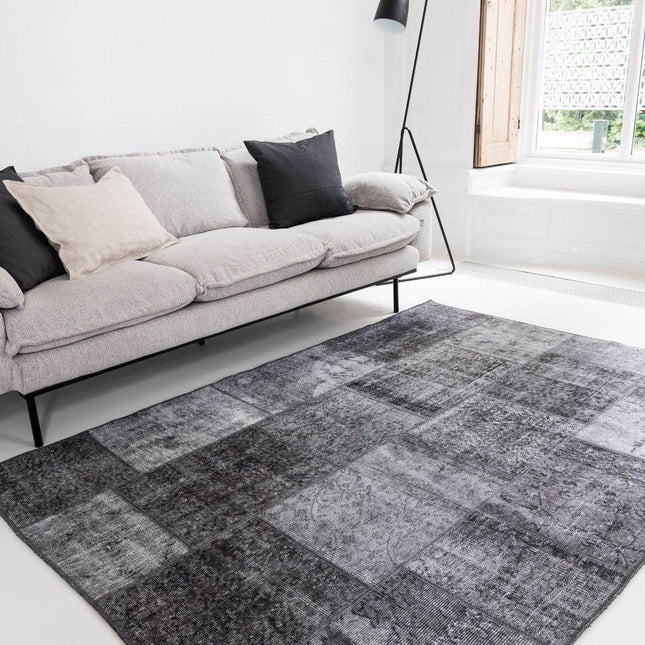 Patchwork Vloerkleed Antraciet Lara - Vloerkledenloods