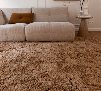 Hoogpolig Vloerkleed Pilo Bruin Polyester Interieur05