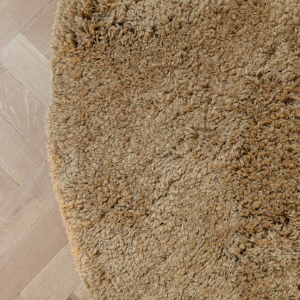 Rond Hoogpolig Vloerkleed Pilo Caramel Polyester Interieur05