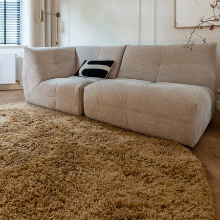 Rond Hoogpolig Vloerkleed Pilo Caramel Polyester Interieur05