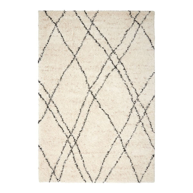 Berber Vloerkleed Hoogpolig Wit/Beige/Zwart -  Allure