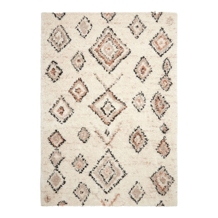 Berber Vloerkleed Hoogpolig Wit - Ikat