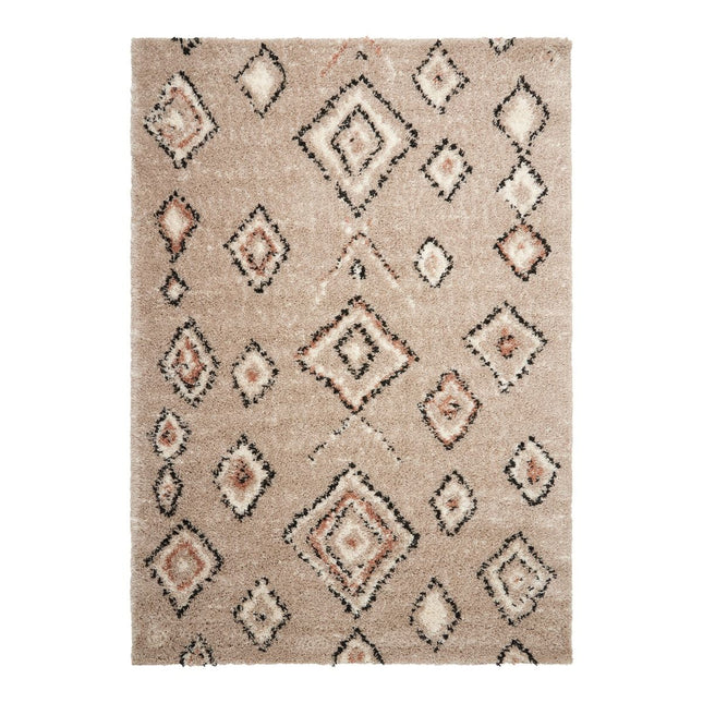 Berber Vloerkleed Hoogpolig Grijs/Beige - Ikat