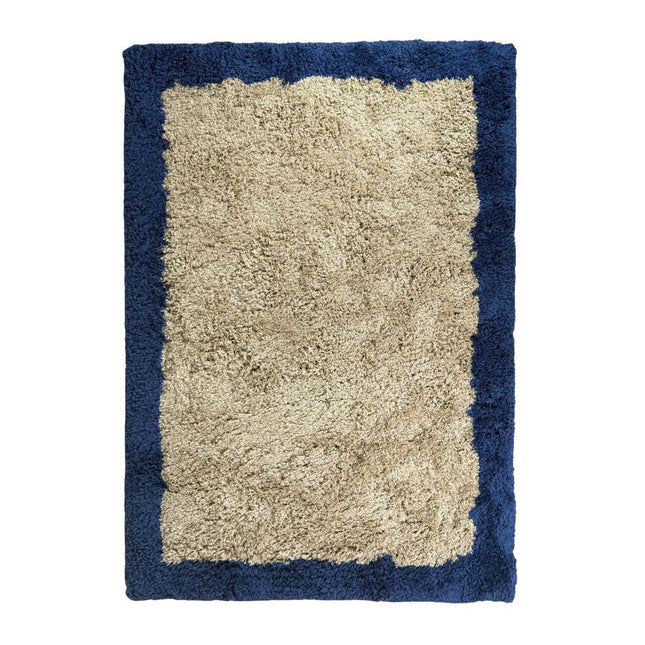 Hoogpolig vloerkleed Pilo beige/blauw polyester Interieur05