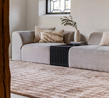 Vloerkleed Rectangle Bruin/Wit