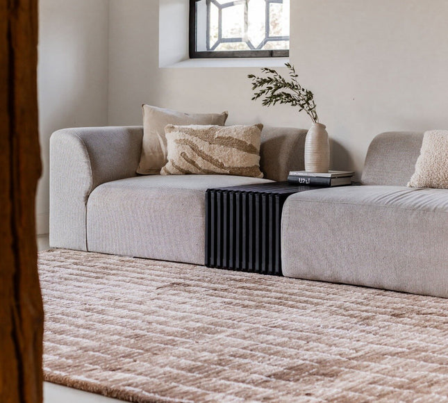 Vloerkleed Rectangle Bruin/Wit