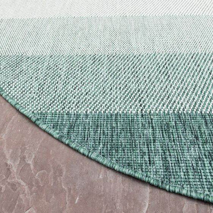 Rond Buiten vloerkleed Boa - Groen/Wit - dubbelzijdig - EVA Interior - Vloerkledenloods