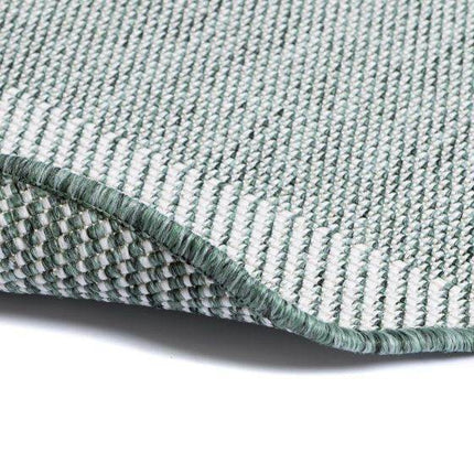 Rond Buiten vloerkleed Boa - Groen/Wit - dubbelzijdig - EVA Interior - Vloerkledenloods