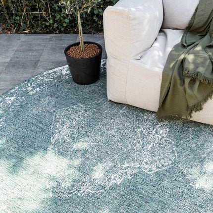 Rond Buiten vloerkleed sage - Groen - dubbelzijdig - EVA Interior - Vloerkledenloods