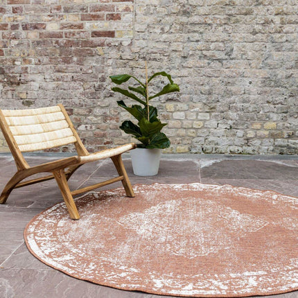Rond Buiten vloerkleed sage - Roest - dubbelzijdig - EVA Interior - Vloerkledenloods