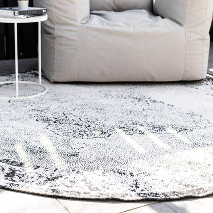 Rond Buiten vloerkleed sage - Zwart - dubbelzijdig - EVA Interior - Vloerkledenloods
