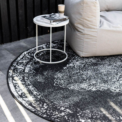 Rond Buiten vloerkleed sage - Zwart - dubbelzijdig - EVA Interior - Vloerkledenloods