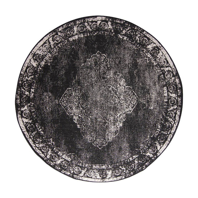 Rond Buiten vloerkleed sage - Zwart - dubbelzijdig - EVA Interior - Vloerkledenloods