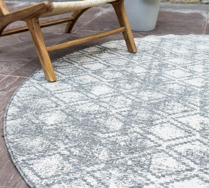 Rond Buitenkleed Frost - Grijs/wit - dubbelzijdig - EVA Interior - Vloerkledenloods