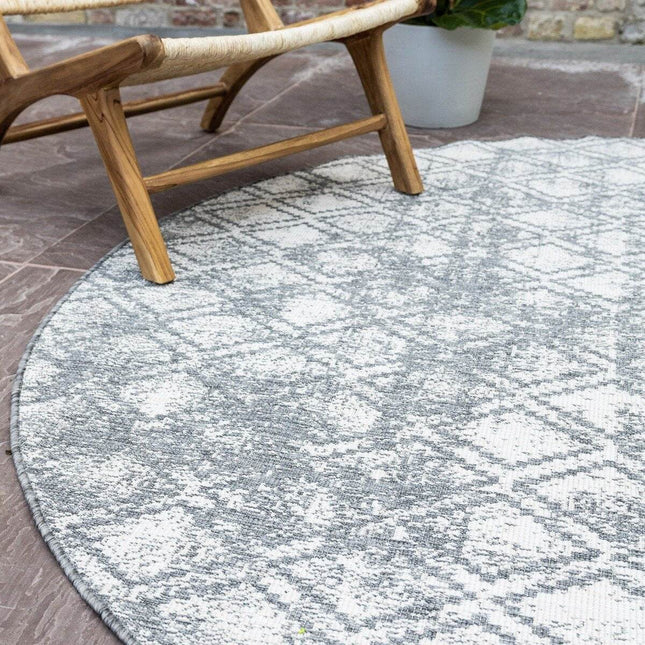 Rond Buitenkleed Frost - Grijs/wit - dubbelzijdig - EVA Interior - Vloerkledenloods
