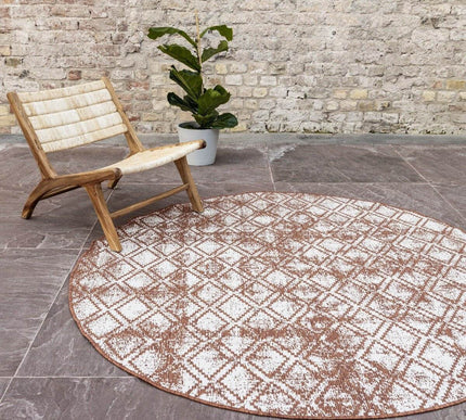 Rond Buitenkleed Frost - Roest - dubbelzijdig - EVA Interior - Vloerkledenloods