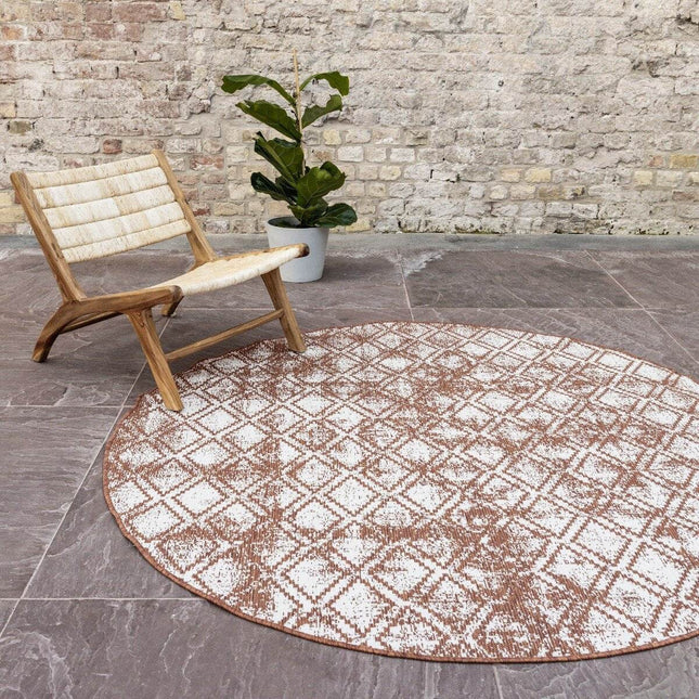 Rond Buitenkleed Frost - Roest - dubbelzijdig - EVA Interior - Vloerkledenloods