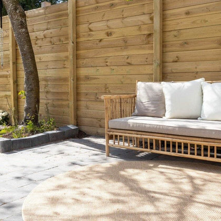 Rond Buitenkleed Jute Excellent Outdoor Bruin - Vloerkledenloods