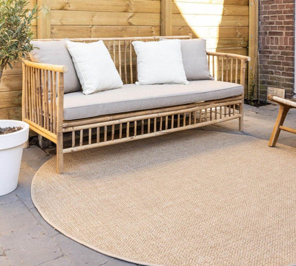 Rond Buitenkleed Jute Excellent Outdoor Bruin - Vloerkledenloods