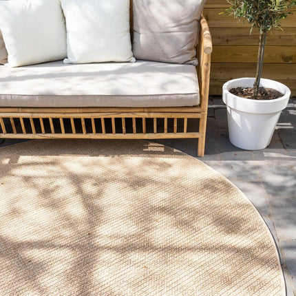 Rond Buitenkleed Jute Excellent Outdoor Bruin - Vloerkledenloods